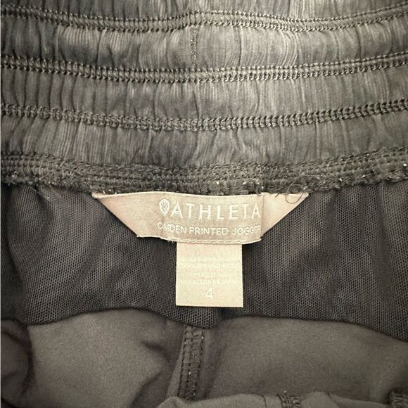Athleta Camden Printed Joggers Pants Black Gray Work Travel Size 4 Small - Picture 5 of 5